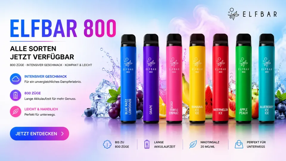 ELFBAR 800 – alle Sorten verfügbar