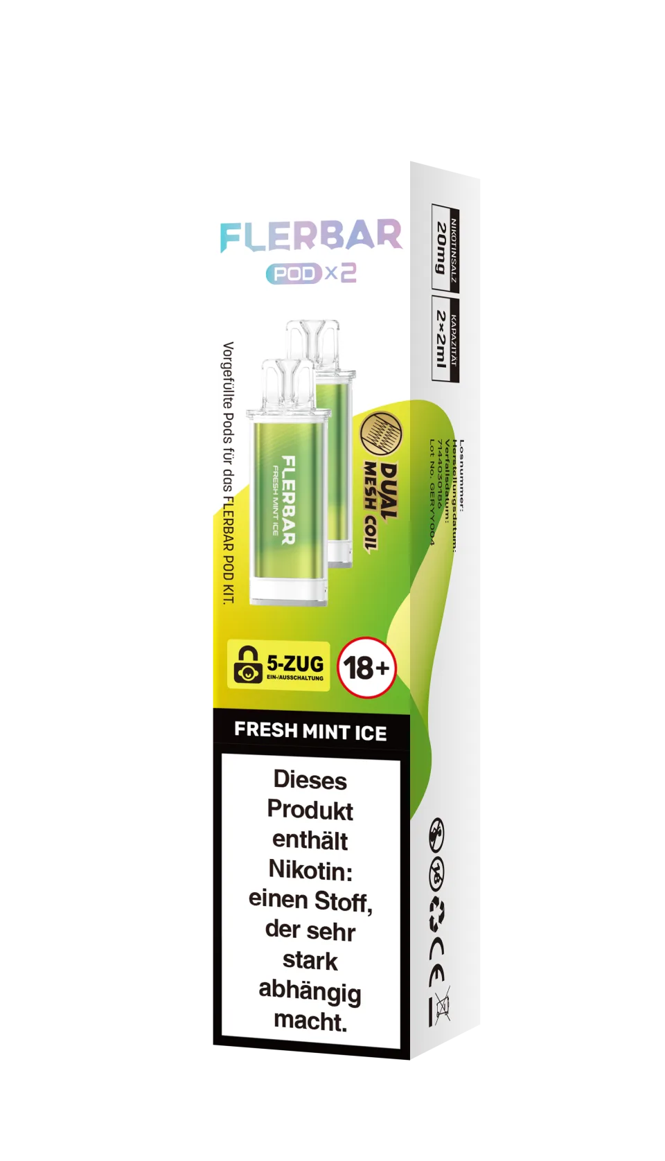 Flerbar Prefilled Pod Fresh Mint Ice 20mg 600