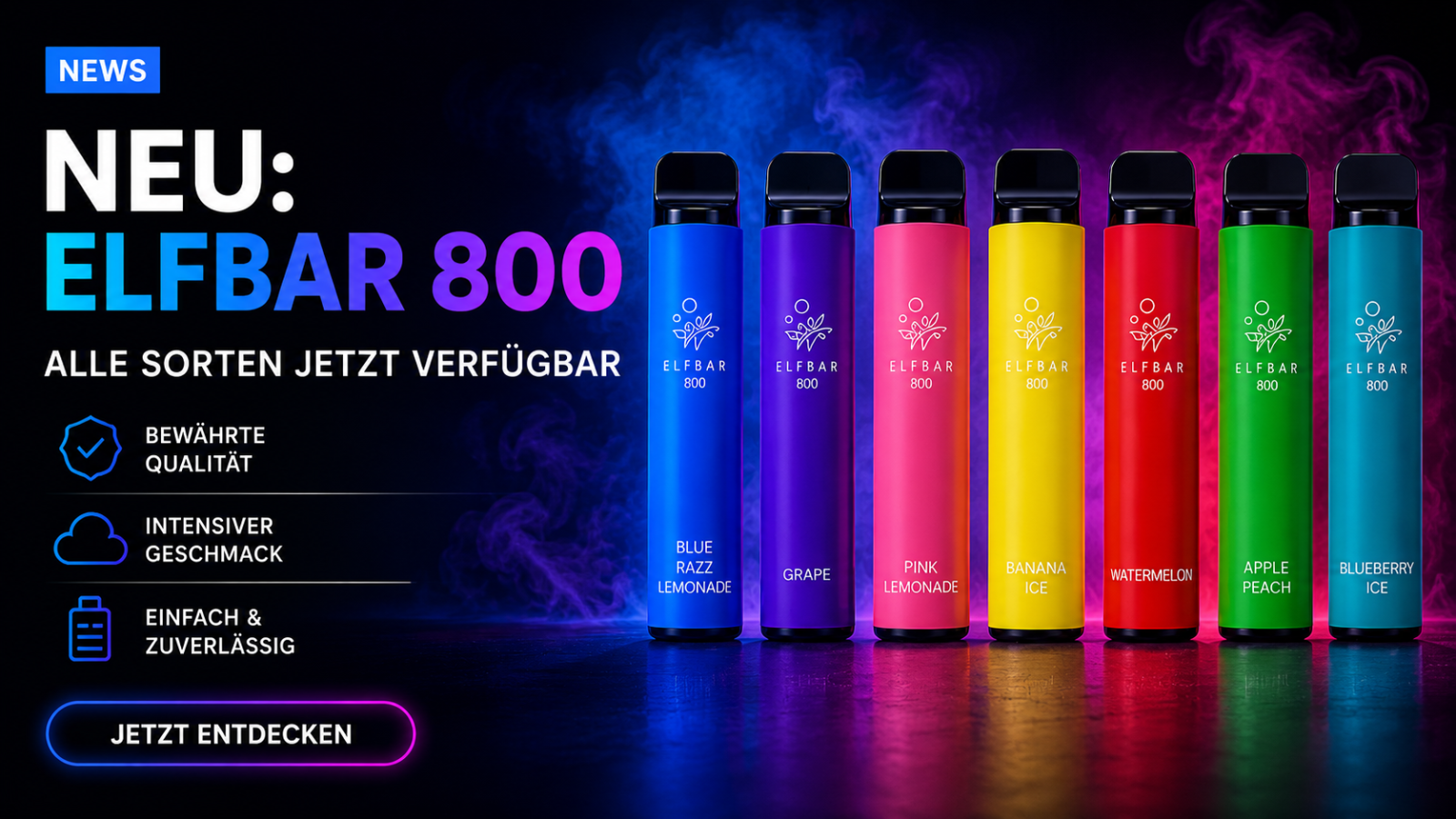 Neu: Elfbar 800 – alle Sorten jetzt verfügbar