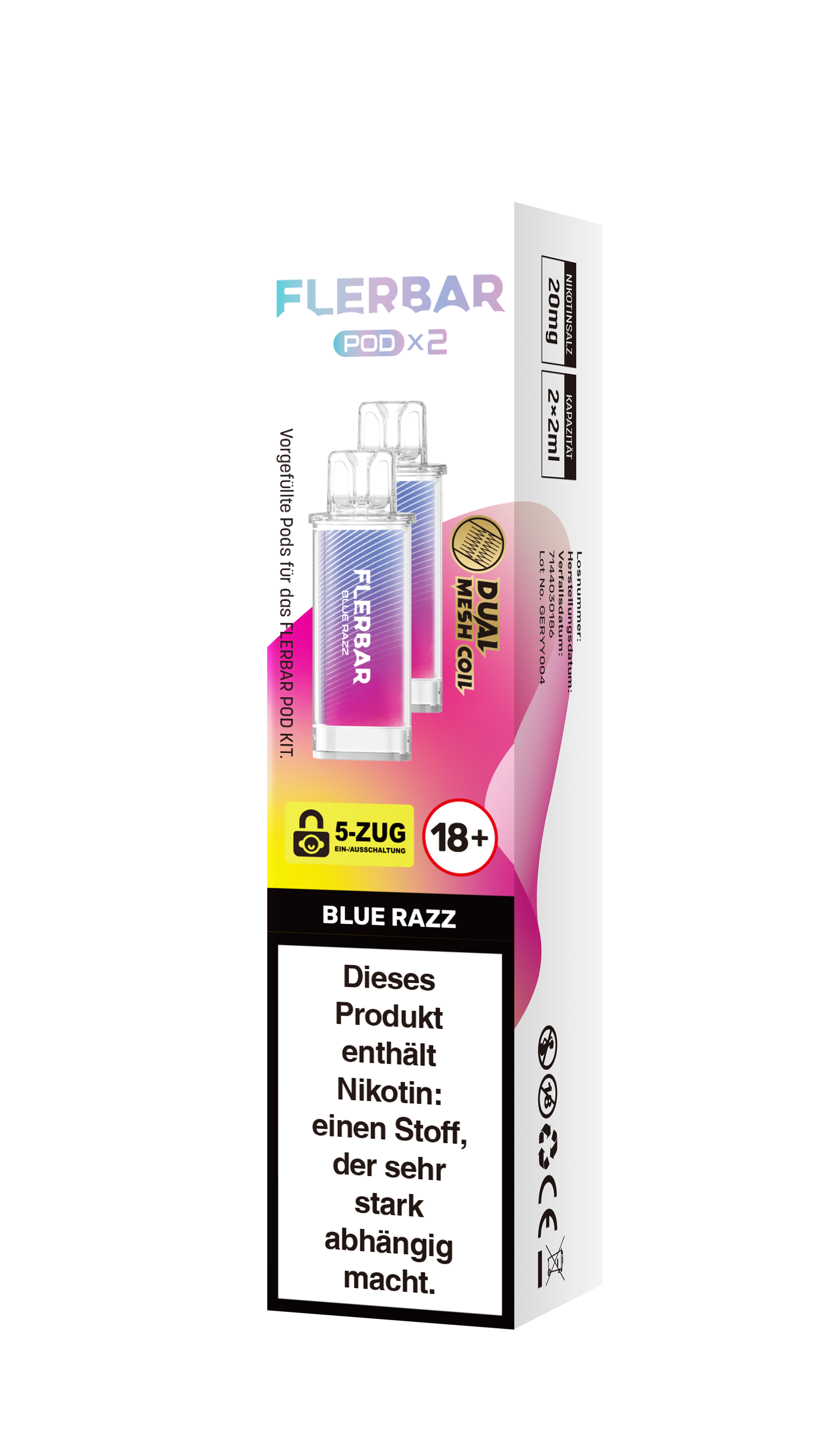 Flerbar Prefilled Pod Blue Razz 20mg 600