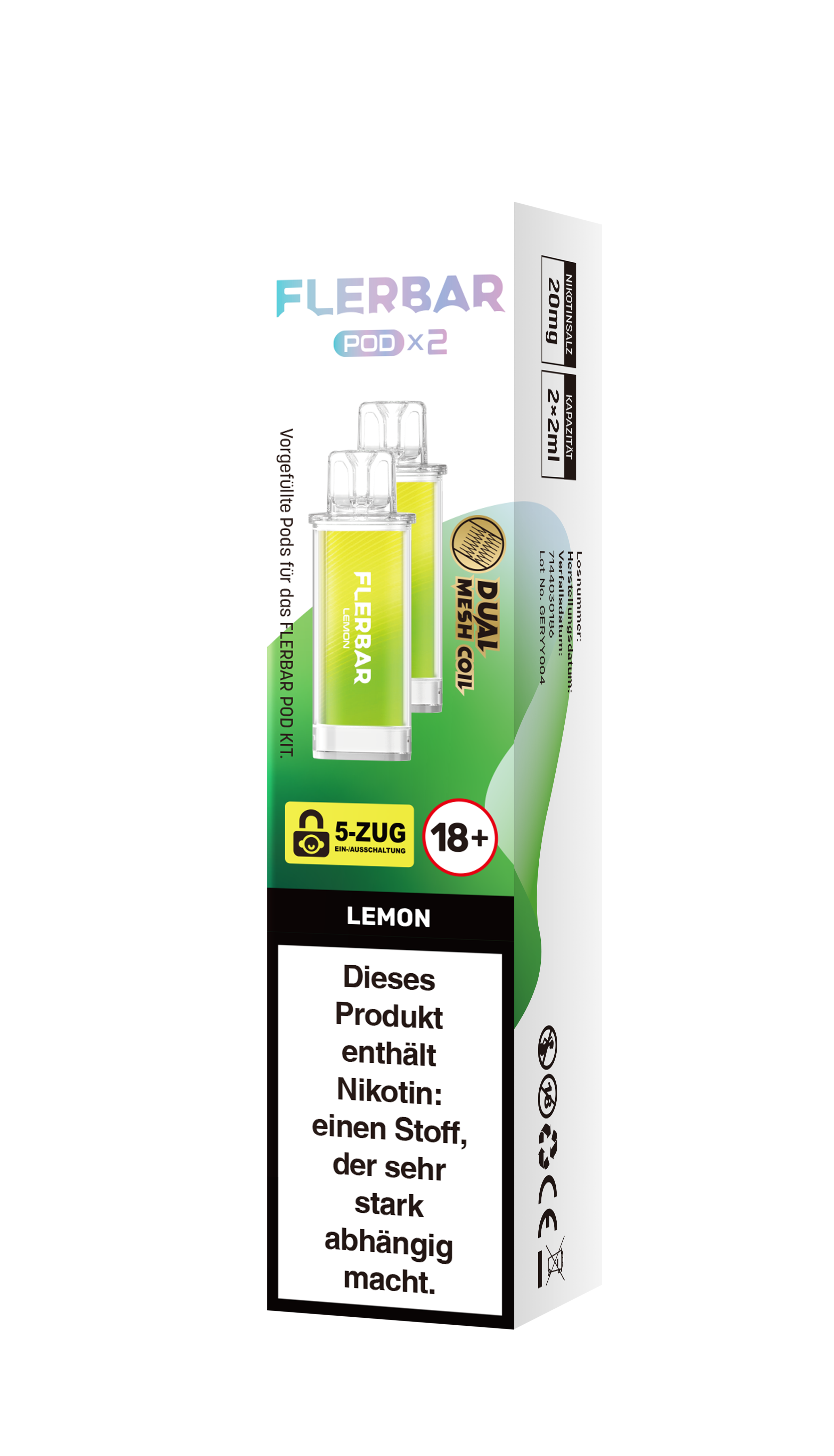 Flerbar Prefilled Pod Lemon 20mg 600