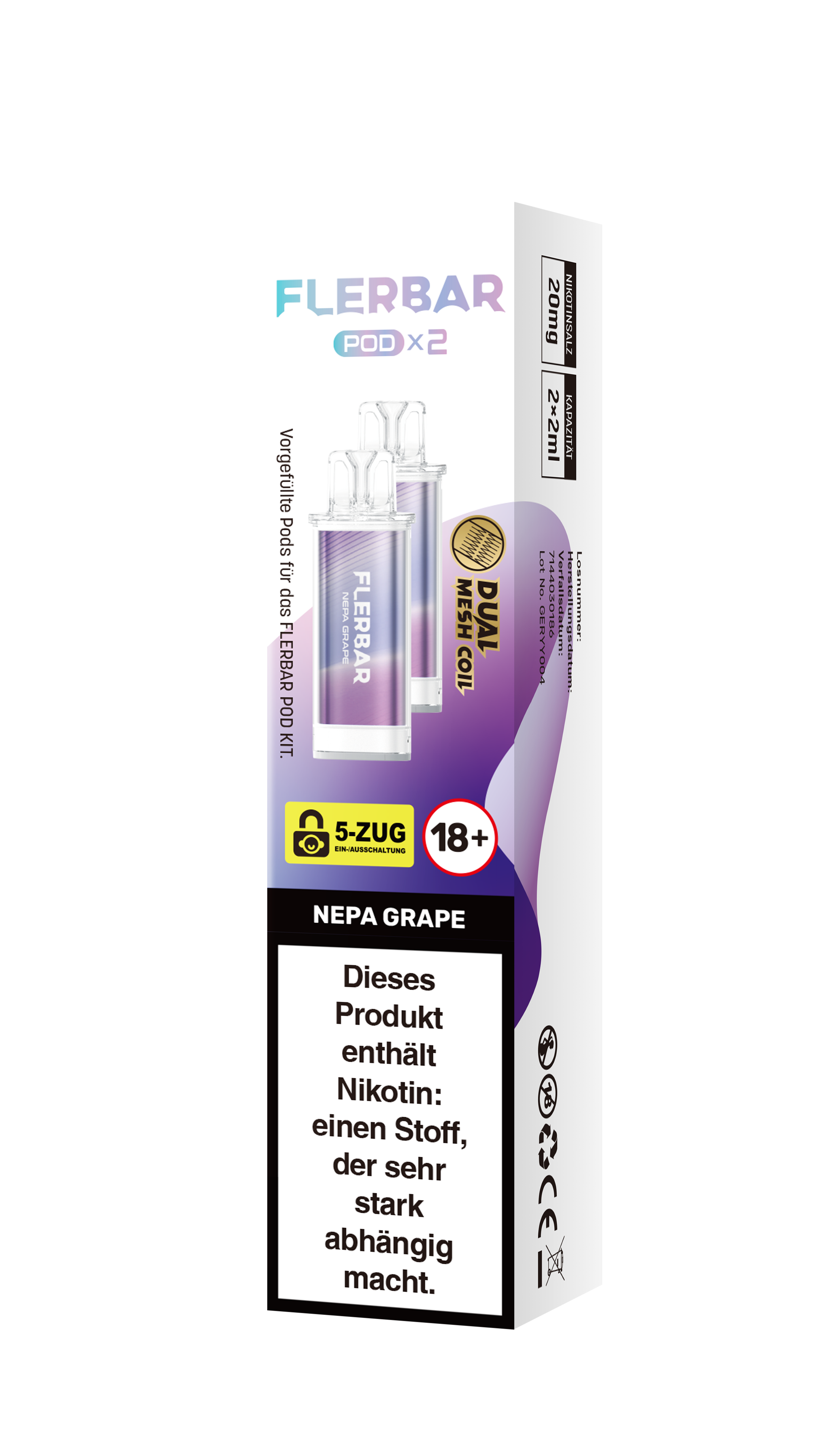 Flerbar Prefilled Pod Nepa Grape 20mg 600