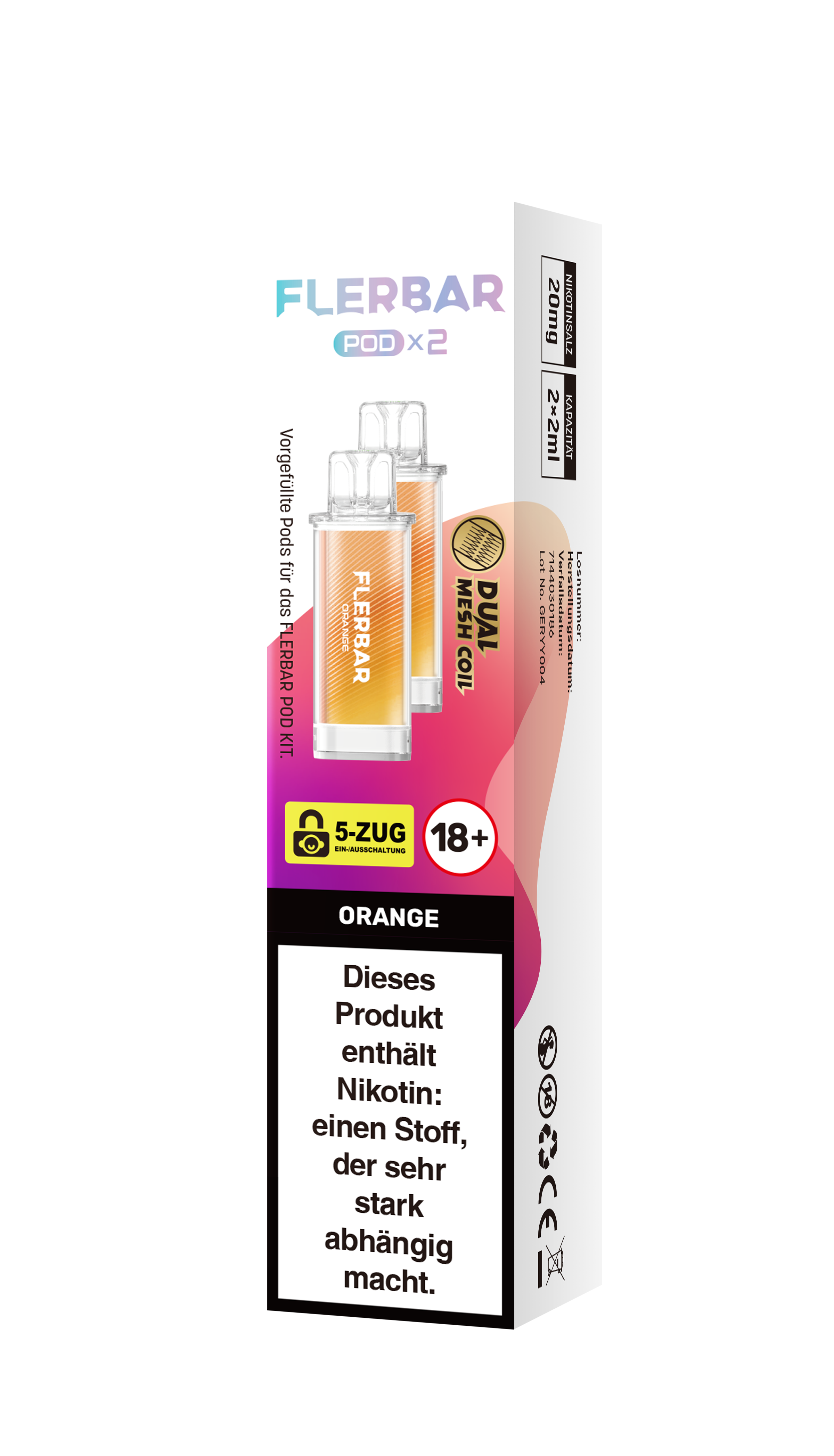 Flerbar Prefilled Pod Orange 20mg 600