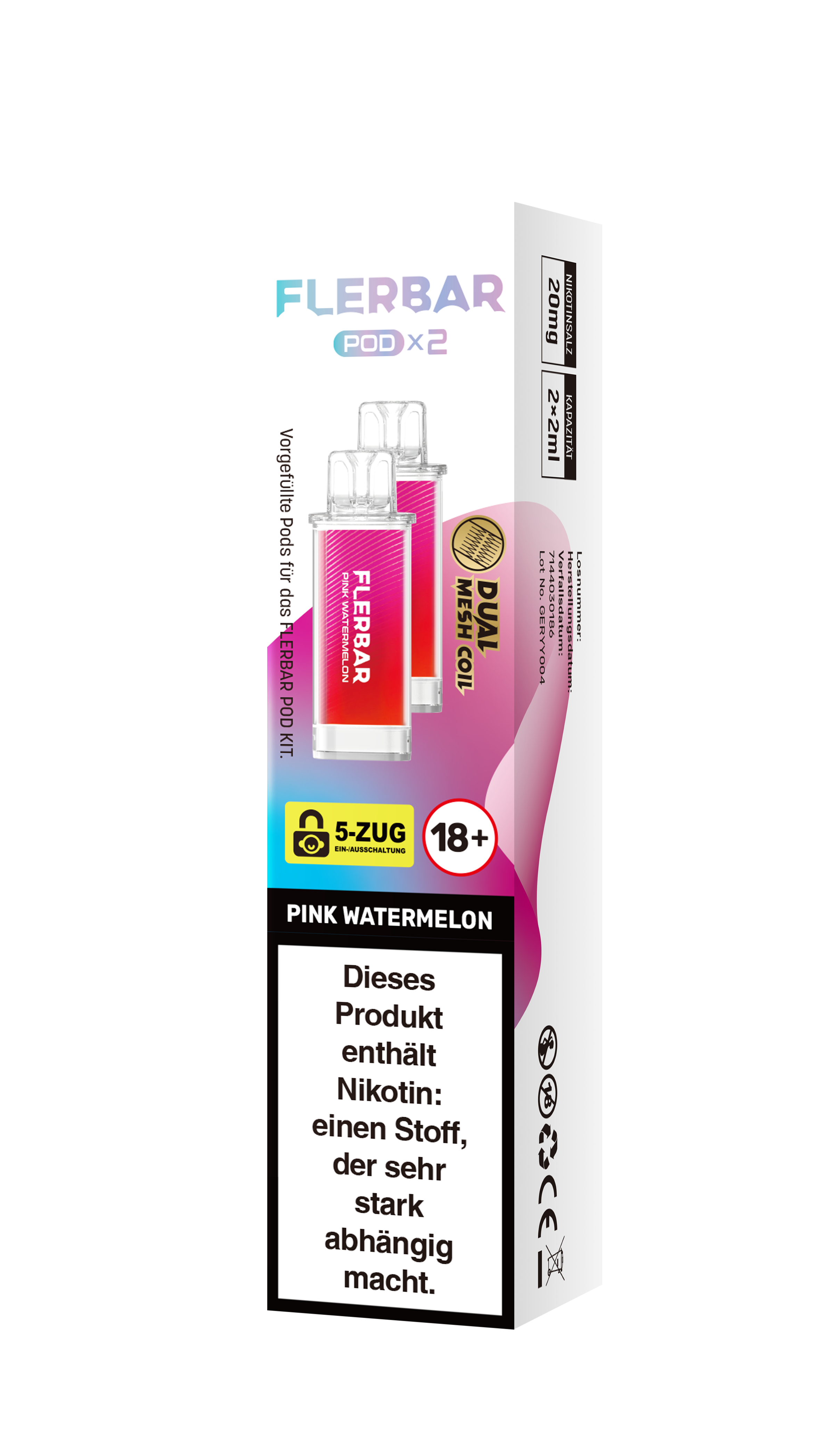 Flerbar Prefilled Pod Pink Watermelon 20mg 600