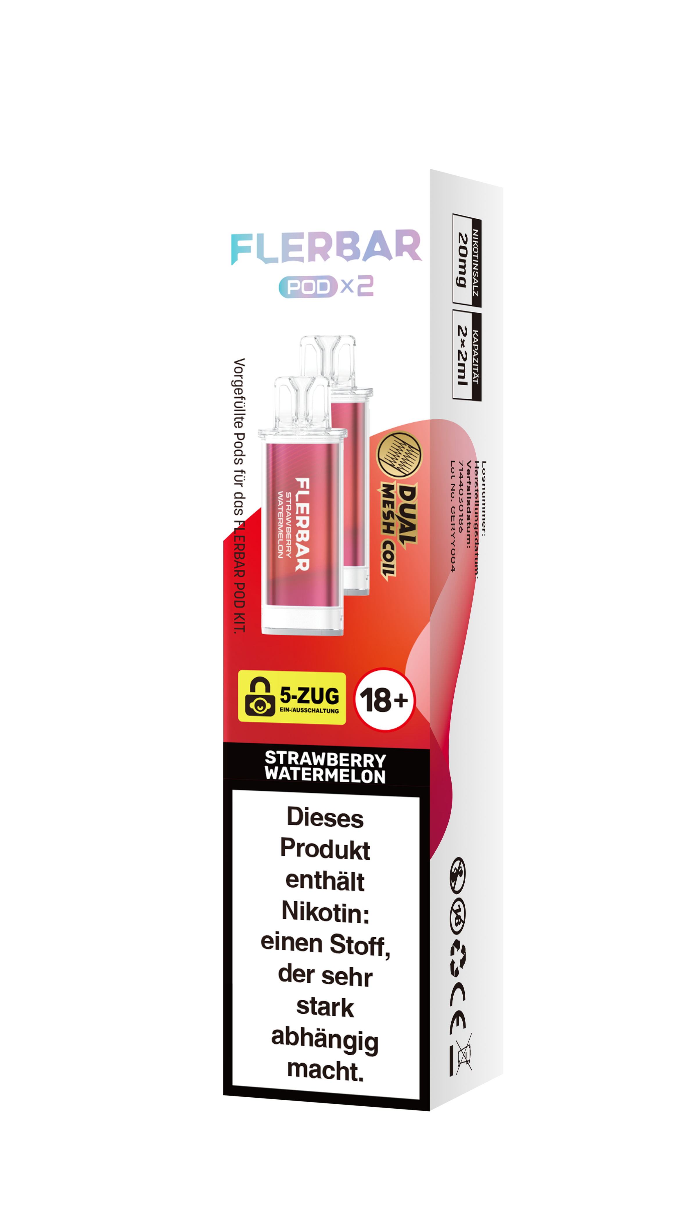 Flerbar Prefilled Pod Strawberry Watermelon 20mg 600
