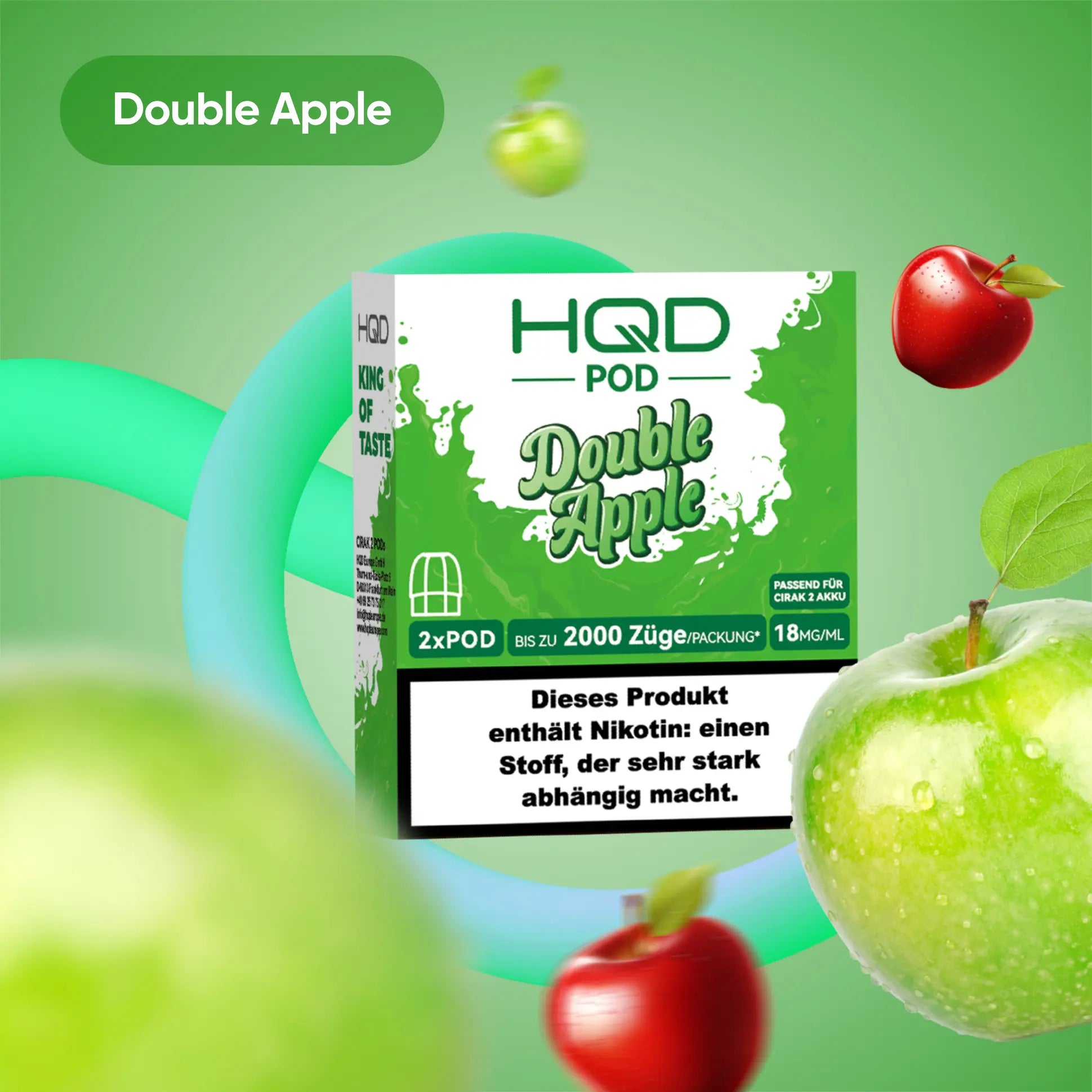 HQD Cirak 2 Pod Double Apple 18mg 1200