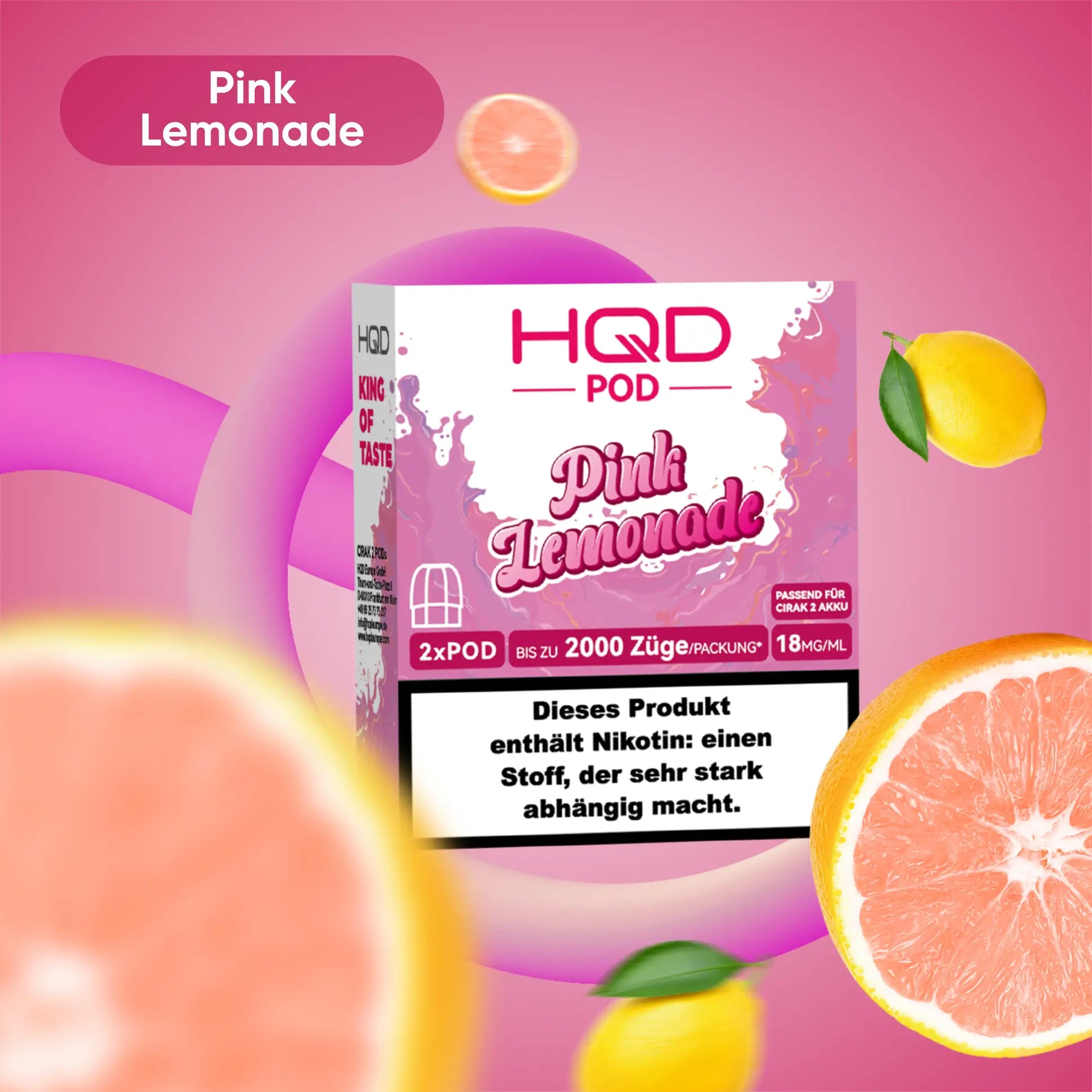 HQD Cirak 2 Pod Pink Lemonade 18mg 1200