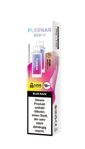 Flerbar Prefilled Pod Blue Razz 20mg 600