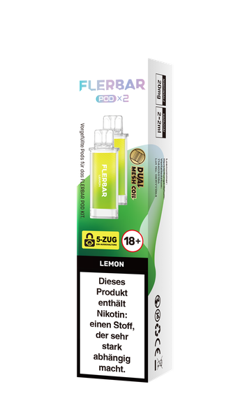 Flerbar Prefilled Pod Lemon 20mg 600