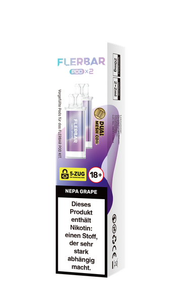 Flerbar Prefilled Pod Nepa Grape 20mg 600