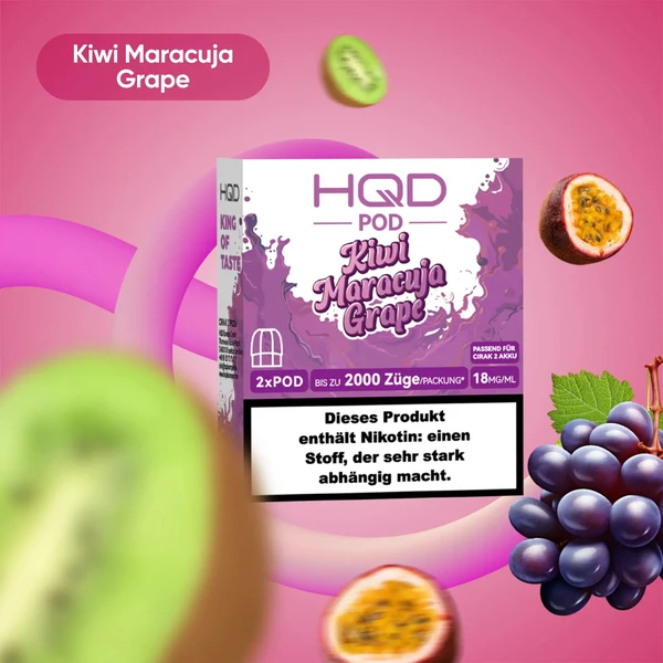 HQD Cirak 2 Pod Kiwi Maracuja Grape 18mg 1200